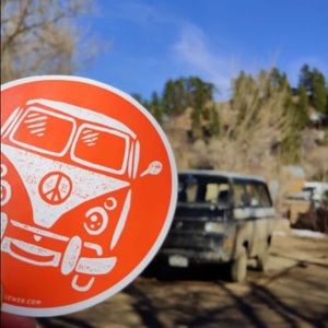 BOHO Hippie Bus Vinyl Peace Sign Sticker